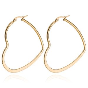 Cilla Jewels Dames oorringen Edelstaal Goudkleurig hartje-30mm