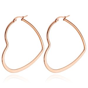 Cilla Jewels Dames oorringen Edelstaal Rose hartje-60mm
