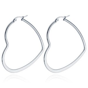 Cilla Jewels Dames oorringen Edelstaal Zilverkleurig hartje-50mm