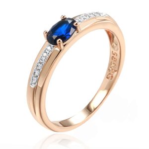 Cilla Jewels Damesring met Blauwe Zirkonia Steen-20mm