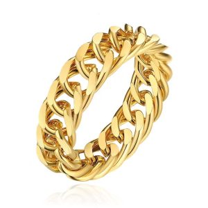 Cilla Jewels Damesring met Cuban Link Schakel – Goudkleurig -16mm