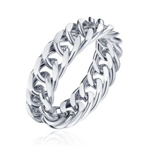 Cilla Jewels Damesring met Cuban Link Schakel – Zilverkleurig -18mm