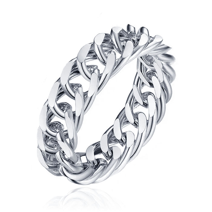 Cilla Jewels Damesring met Cuban Link Schakel – Zilverkleurig -18mm