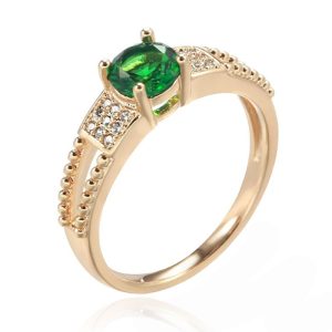 Cilla Jewels Damesring met Groene Zirkonia-17mm