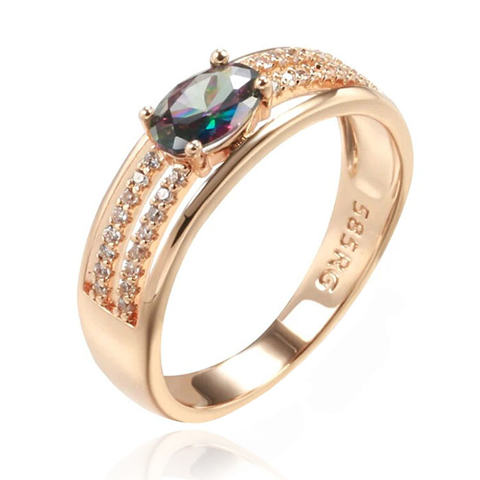 Cilla Jewels Damesring met Multicolor Ovale Zirkonia-18mm