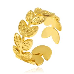 Cilla Jewels Damesring met Romeins Bladmotief – Verstelbaar