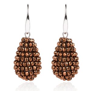 Cilla Jewels Druppel oorhangers Kristal Brons