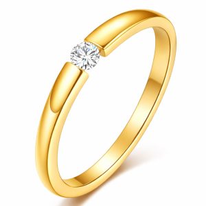 Cilla Jewels edelstaal ring Crystal Gold-18mm
