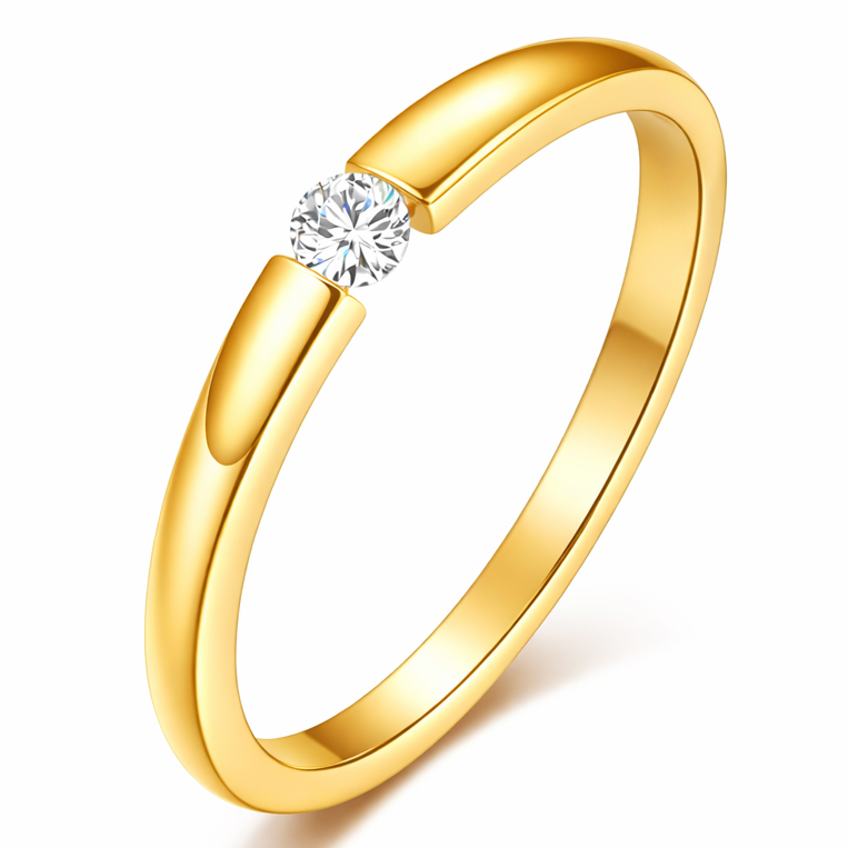 Cilla Jewels edelstaal ring Crystal Gold-18mm