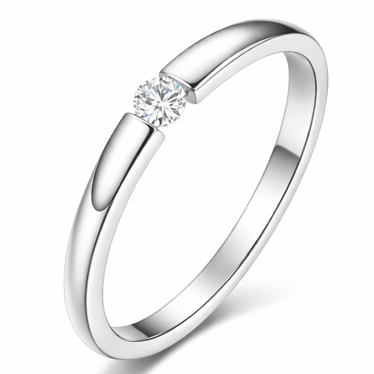 Cilla Jewels edelstaal ring Crystal Silver-15mm