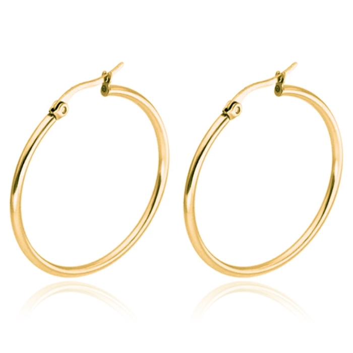 Cilla Jewels Hoop oorringen Dames Edelstaal Goudkleurig-60mm