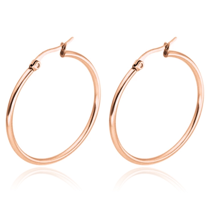 Cilla Jewels Hoop oorringen Dames Edelstaal Rose-40mm