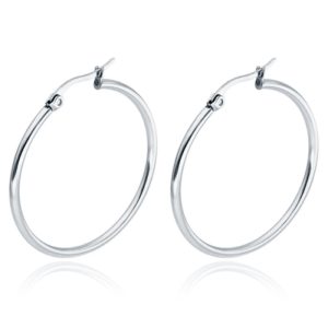 Cilla Jewels Hoop oorringen Dames Edelstaal Zilverkleurig-30mm