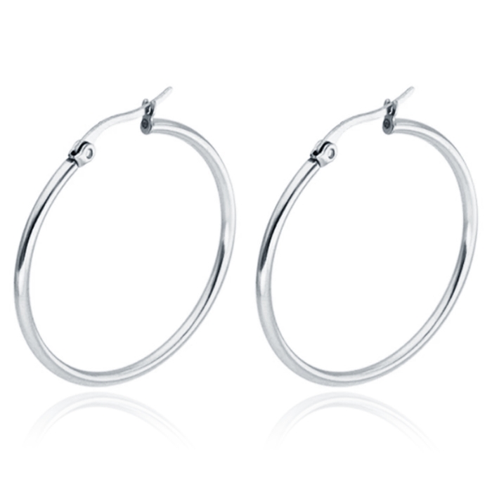Cilla Jewels Hoop oorringen Dames Edelstaal Zilverkleurig-30mm