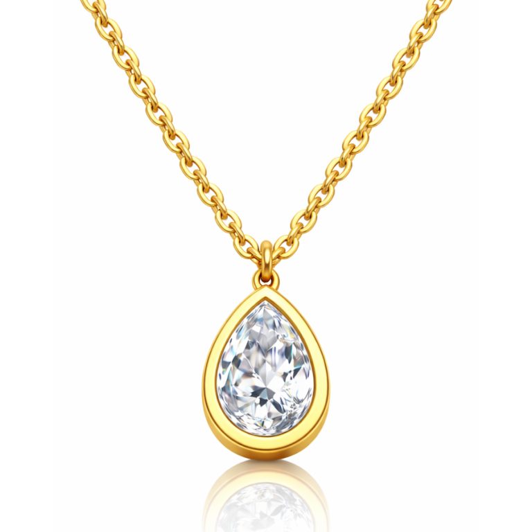 Cilla Jewels Ketting Dames Goudkleurig Druppel Zirkonia