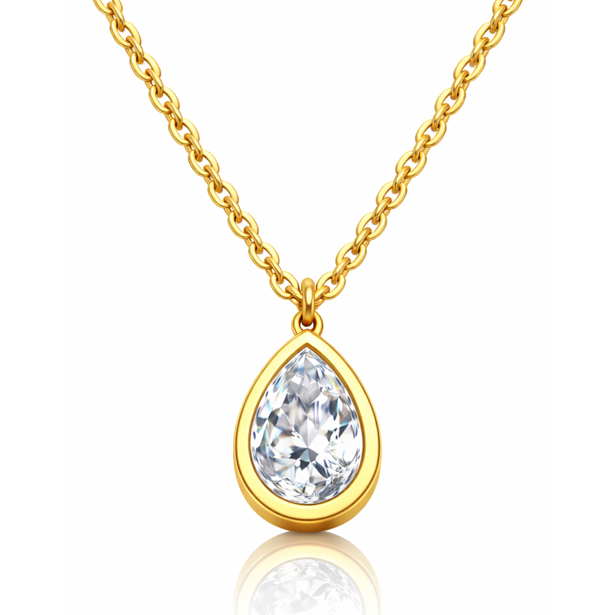 Cilla Jewels Ketting Dames Goudkleurig Druppel Zirkonia