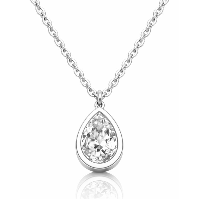 Cilla Jewels Ketting Dames Zilverkleurig Druppel Zirkonia