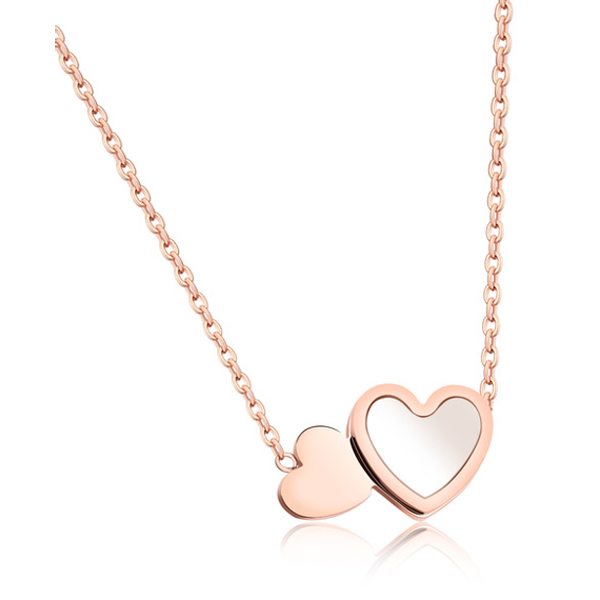 Cilla Jewels ketting Double Heart Rosegoud