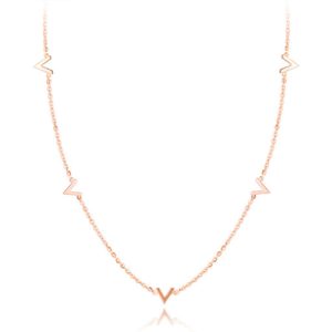 Cilla Jewels ketting Letter V Rosegoud Verguld