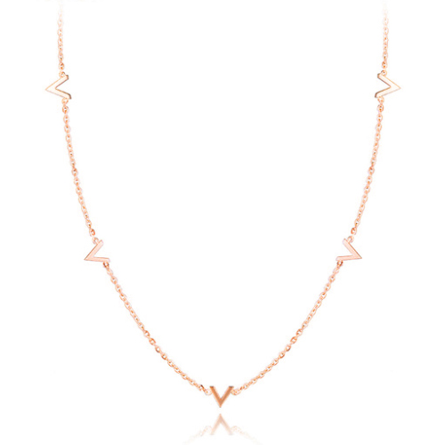 Cilla Jewels ketting Letter V Rosegoud Verguld