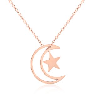 Cilla Jewels ketting Moon Star rosegoud Verguld