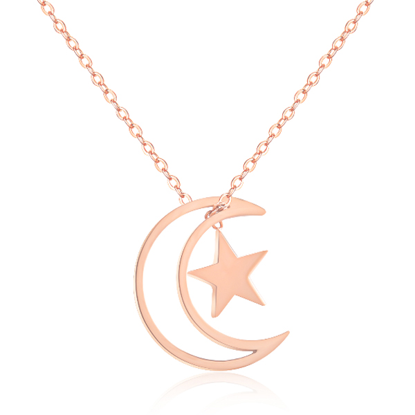 Cilla Jewels ketting Moon Star rosegoud Verguld