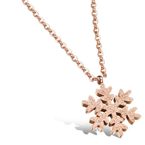 Cilla Jewels ketting Rosegoudkleurig Snowflake Pendant