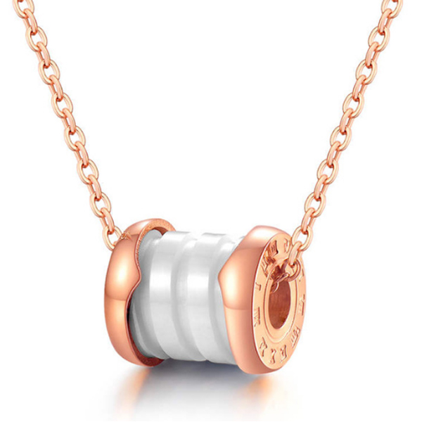 Cilla Jewels ketting Rosegoudkleurig Wit Roman Pendant