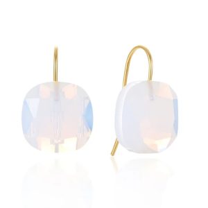 Cilla Jewels Luxe Oorbellen Dames – 925 Zilver, Gouden Afwerking, Melkwitte Zirkonia