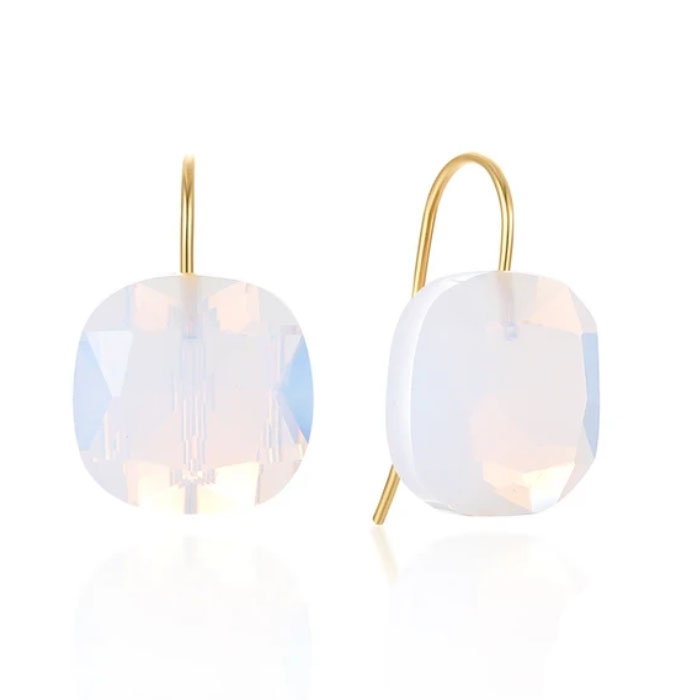 Cilla Jewels Luxe Oorbellen Dames – 925 Zilver, Gouden Afwerking, Melkwitte Zirkonia