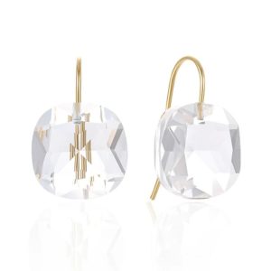 Cilla Jewels Luxe Oorbellen Dames – 925 Zilver, Gouden Afwerking, Transparante Zirkonia