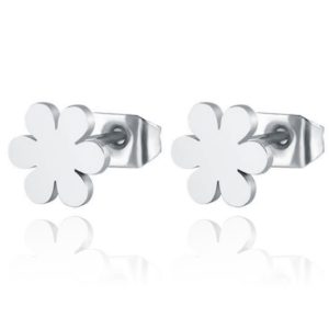 Cilla Jewels oorknoppen Edelstaal Bloem Zilverkleurig