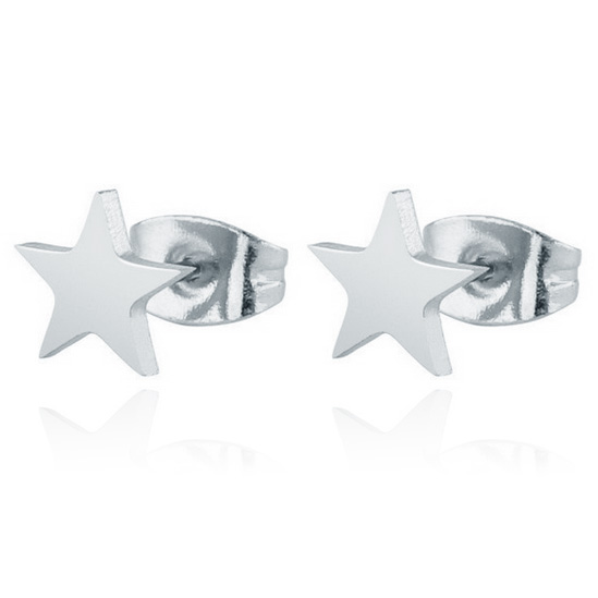 Cilla Jewels oorknoppen Edelstaal Ster Zilverkleurig