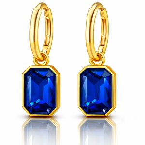 Cilla Jewels Oorringen Goudkleurig Blauw Kristal
