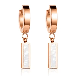 Cilla Jewels oorringen Titanium Rose met Wit