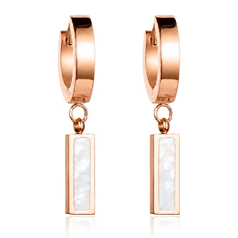 Cilla Jewels oorringen Titanium Rose met Wit