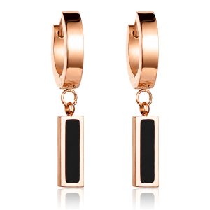 Cilla Jewels oorringen Titanium Rose met Zwart