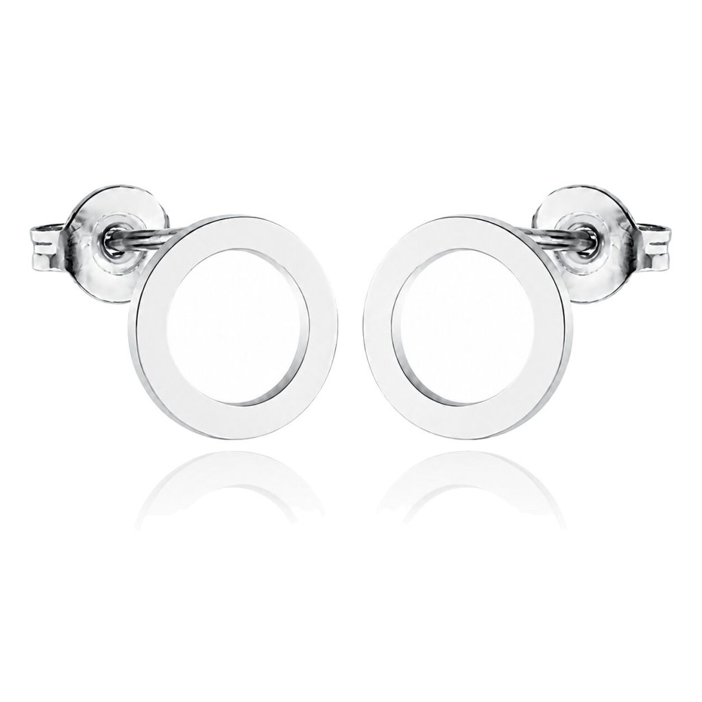 Cilla Jewels oorstekers Edelstaal Open Circle Zilverkleurig