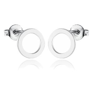 Cilla Jewels oorstekers Edelstaal Open Circle Zilverkleurig