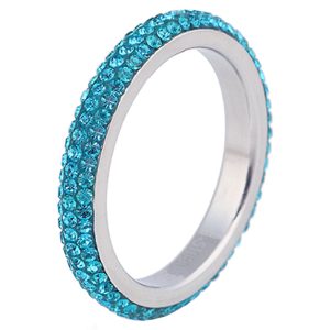 Cilla Jewels ring edelstaal Kristal Blauw-18mm