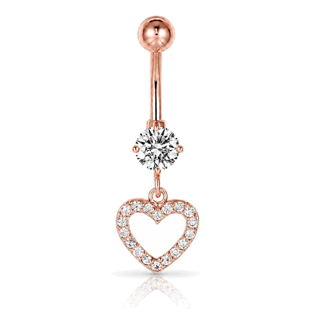 Cilla Navelpiercing met Hart Hangertje Rosegoudkleurig