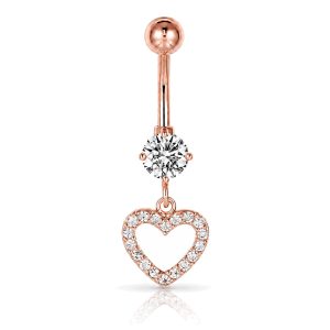 Cilla Navelpiercing met Hart Hangertje Rosegoudkleurig