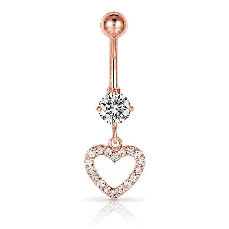 Cilla Navelpiercing met Hart Hangertje Rosegoudkleurig