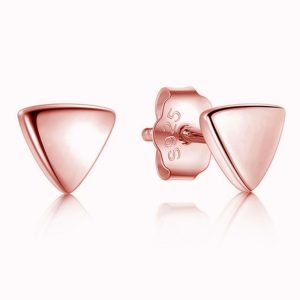 Cilla jewels dames oorknoppen 925 Zilver Triangle Rose