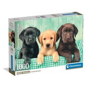 Clementoni Puzzel 1000 Stuks Labrador Pubs 3 Kleuren Compact