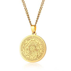 Cubaanse Schakelketting Mannen Goudkleurig Seal of the Seven Archangels