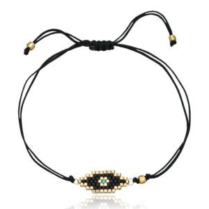 Dames Armband met Evil Eye van Miyuki Kralen – Dark
