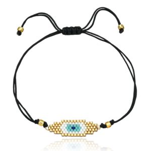 Dames Armband met Evil Eye van Miyuki Kralen – Light