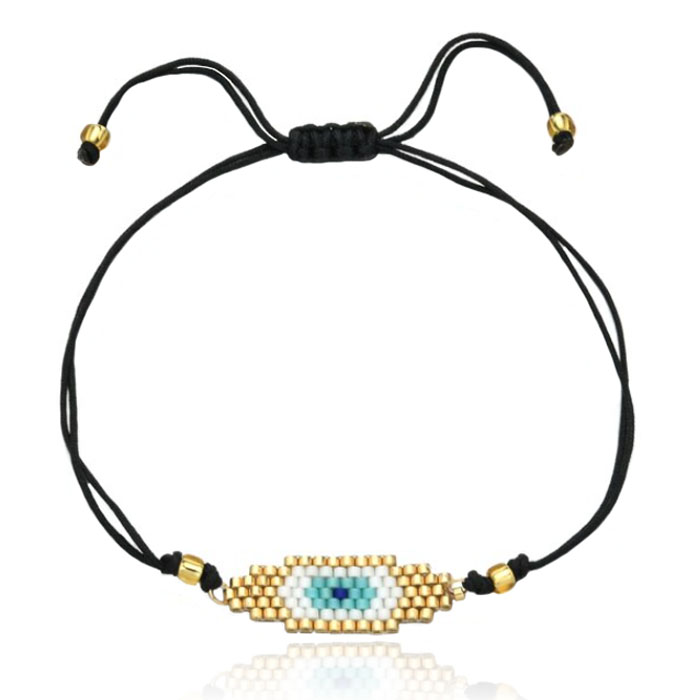 Dames Armband met Evil Eye van Miyuki Kralen – Light