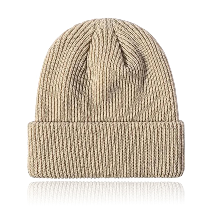 Dames Muts Beanie geribbeld – Khaki